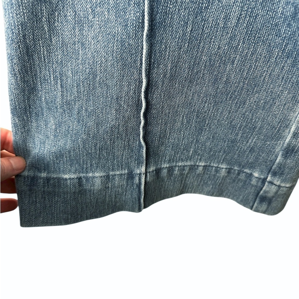 Isaac Mizrahi Live Front Seam Pull On Stretch Wide Leg Jeans Size 24W Petite - Picture 6 of 8